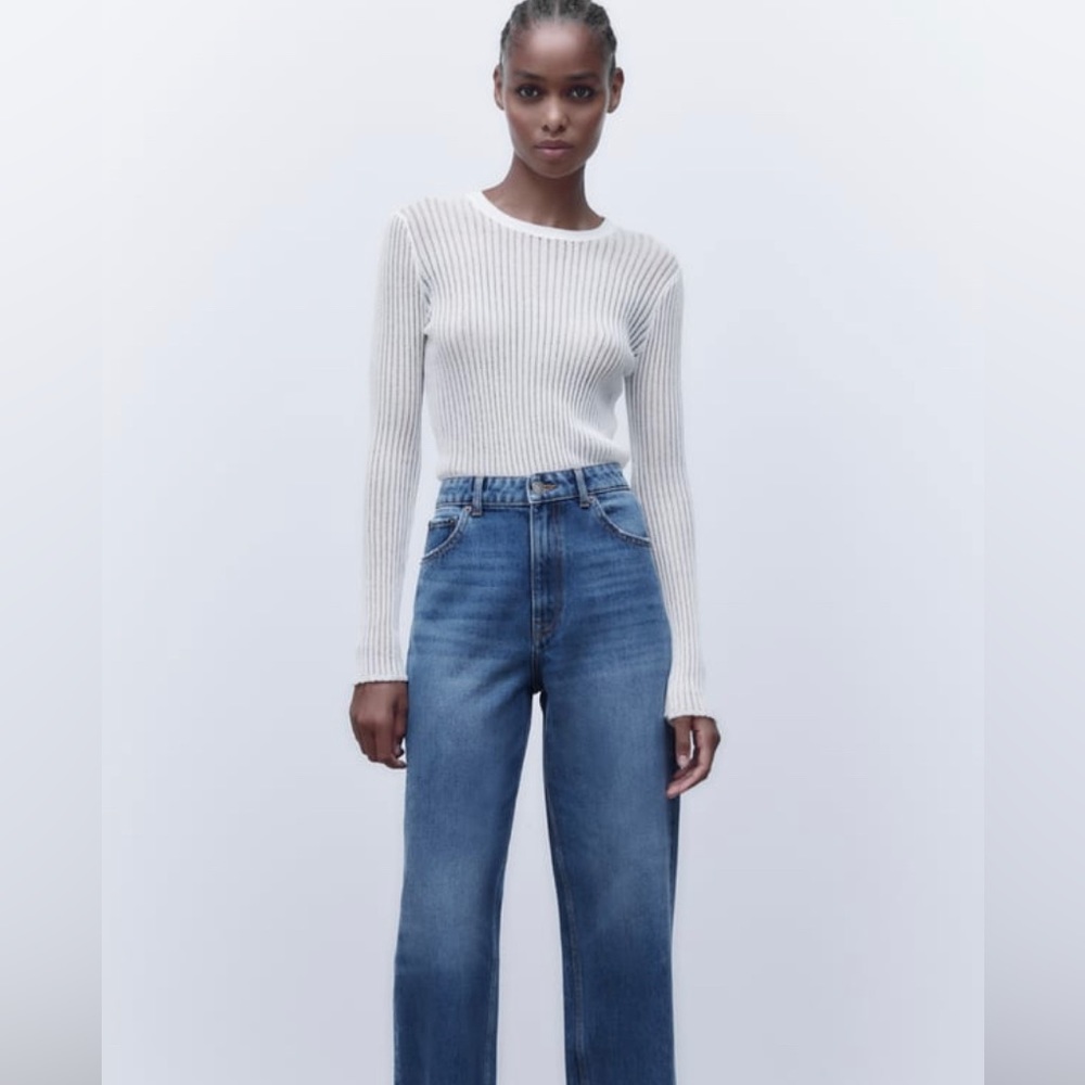 Zara Wide Leg Full Length Jeans size 6